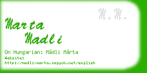 marta madli business card